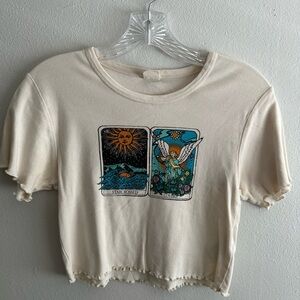Urban Outfitters Starcrossed Lovers Tarot Cards Crop Top Size LG
